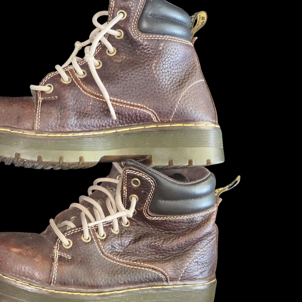 Dr. Martens Mm Brown Leather Boots Size 7 - Picture 2 of 4